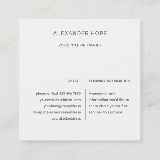 Etherische straling | Roze & Goud Vierkante Visitekaartje (Achterkant)