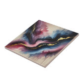 Etherische Stroom – Elegante Abstracte Kunst Keram Tegeltje (Zijkant)