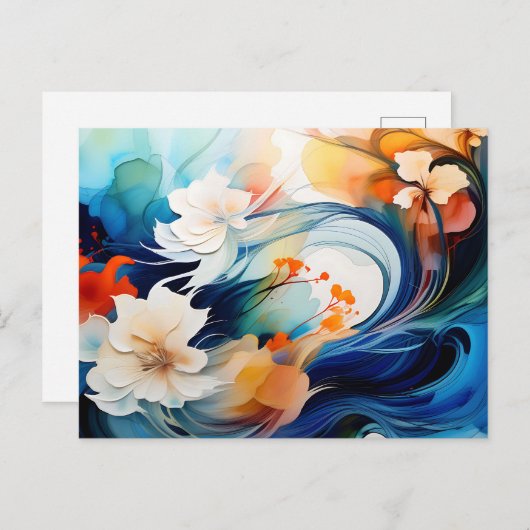 etherische stroom van alcoholinkt briefkaart (Voorkant / Achterkant)