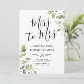 Etherische takken missen naar Mrs Vrijgezellenfees Kaart (Staand voorkant)