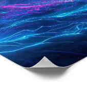 Etherische Topografie: Een Neon Synthwave Odyssey Poster (Hoek)