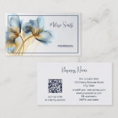 Etherische turquoise gouden bloemen visitekaartje (Voorkant / Achterkant)