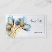 Etherische turquoise gouden bloemen visitekaartje
