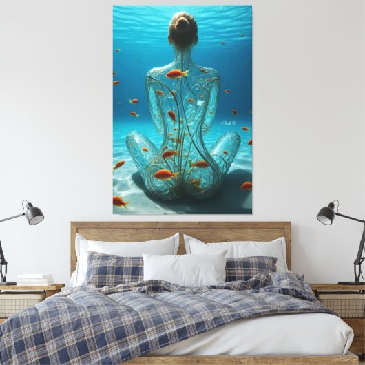 Etherische uitdrukkingen: vrouwen in het Abstract" Canvas Afdruk (Insitu (Slaapkamer))