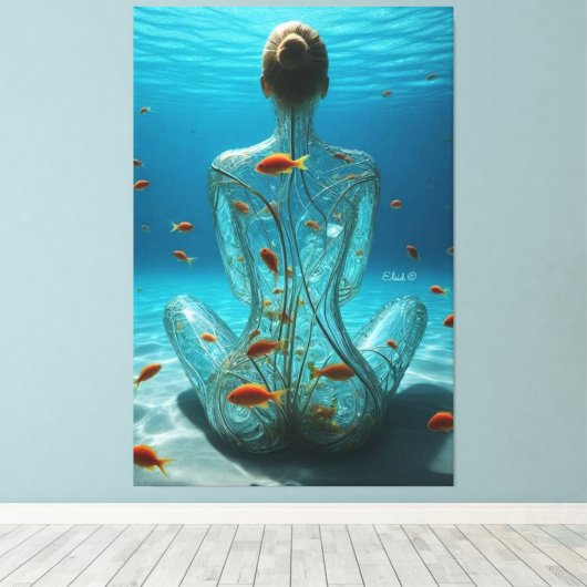 Etherische uitdrukkingen: vrouwen in het Abstract" Canvas Afdruk (Insitu (Houten vloer))