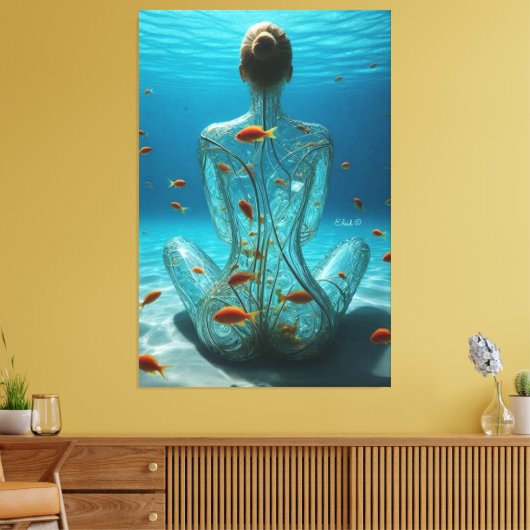 Etherische uitdrukkingen: vrouwen in het Abstract" Canvas Afdruk (Insitu (Woonkamer))