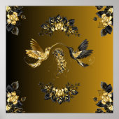 Etherische Unison, Zwart en Gouden Grafische Kunst Poster (Voorkant)