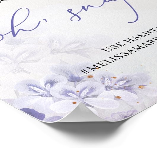 Etherische veer paarse stoffige blauwe rozen poster (Hoek)