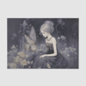 Etherische Vlinder Monochrome Fantasie Decoupage Tissuepapier (Voorkant)