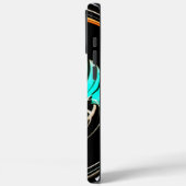Etherische Vloeiendheid | Zwart, Cyaan & Wit Abstr Case-Mate iPhone Case (Achterkant / Links)