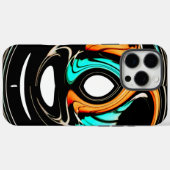 Etherische Vloeiendheid | Zwart, Cyaan & Wit Abstr Case-Mate iPhone Case (Achterkant (horizontaal))