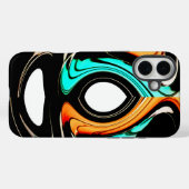 Etherische Vloeiendheid | Zwart, Cyaan & Wit Abstr Case-Mate iPhone Case (Achterkant (horizontaal))
