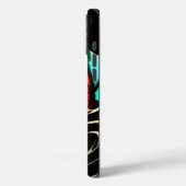 Etherische Vloeiendheid | Zwart, Cyaan & Wit Abstr Case-Mate iPhone Case (Achterkant / Links)