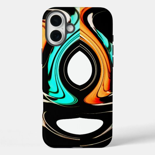 Etherische Vloeiendheid | Zwart, Cyaan & Wit Abstr Case-Mate iPhone Case (Achterkant)