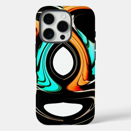 Etherische Vloeiendheid | Zwart, Cyaan & Wit Abstr Case-Mate iPhone Case (Achterkant)