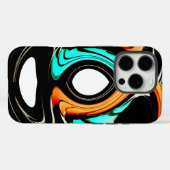 Etherische Vloeiendheid | Zwart, Cyaan & Wit Abstr Case-Mate iPhone Case (Achterkant (horizontaal))