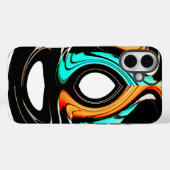 Etherische Vloeiendheid | Zwart, Cyaan & Wit Abstr Case-Mate iPhone Case (Achterkant (horizontaal))