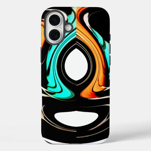 Etherische Vloeiendheid | Zwart, Cyaan & Wit Abstr Case-Mate iPhone Case (Achterkant)