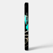 Etherische Vloeiing | Zwarte, Cyaan & Witte Abstra Case-Mate iPhone Case (Achterkant / Links)
