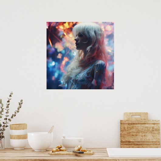 Etherische vrouw in de Natuur Poster (Keuken)