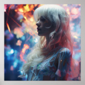 Etherische vrouw in de Natuur Poster (Voorkant)