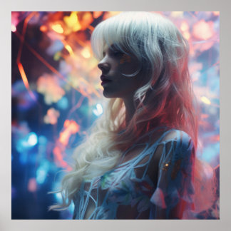 Etherische vrouw in de Natuur Poster