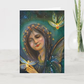 Etherische vrouw met gouden vlinders Verjaardag Kaart (Voorkant)