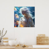 Etherische vrouw met wit haar poster (Keuken)