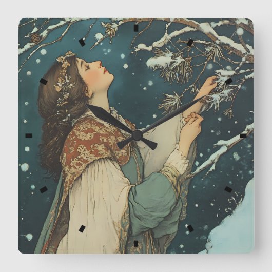 etherische vrouw wandklok (Voorkant)
