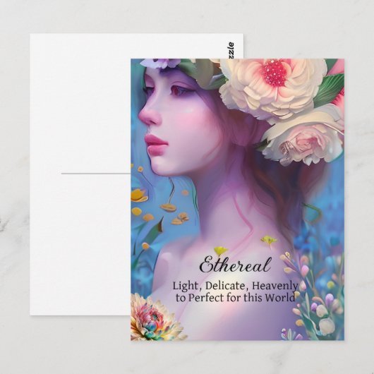 Etherische vrouwen, Geestengids, Engel, Fee Briefkaart (Voorkant / Achterkant)