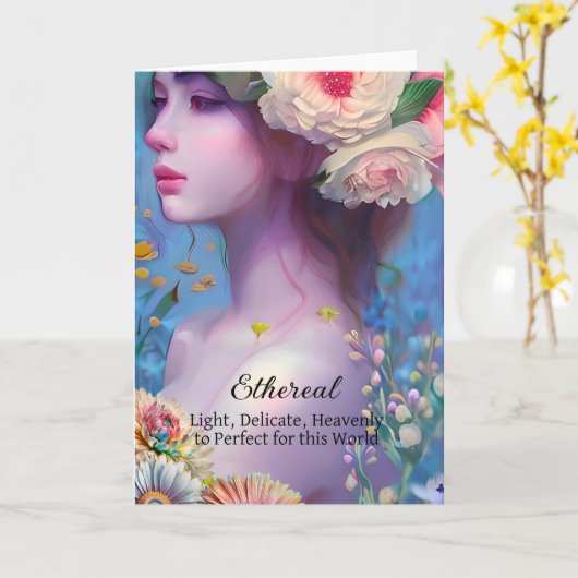 Etherische vrouwen, Geestengids, Engel, Fee Kaart (Gele Bloem)