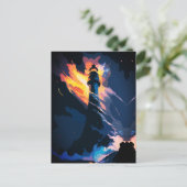 Etherische Vuurtoren – Dramatisch Zeelandschap Briefkaart (Staand voorkant)