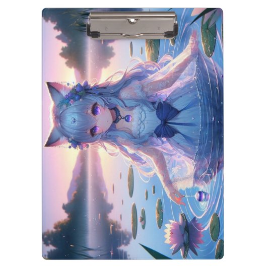 Etherische Water Anime Catgirl Tweezijdig Klembord (Voorkant)