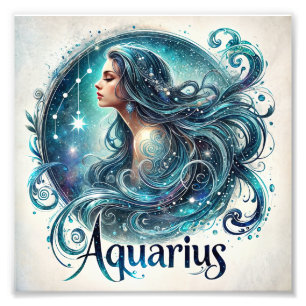 etherische waterman-zodiak foto afdruk