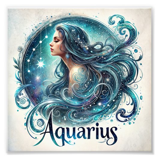 etherische waterman-zodiak foto afdruk (Voorkant)