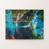 Etherische waterval in de lente legpuzzel (Horizontaal)