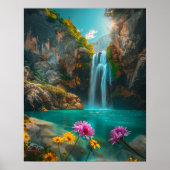 Etherische waterval in de lente poster (Voorkant)