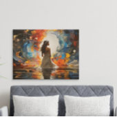 Etherische Waterverf Abstracte vrouw in het water Poster