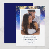 Etherische Waterverf Foto Opslaan van de datum Kaart (Voorkant / Achterkant)