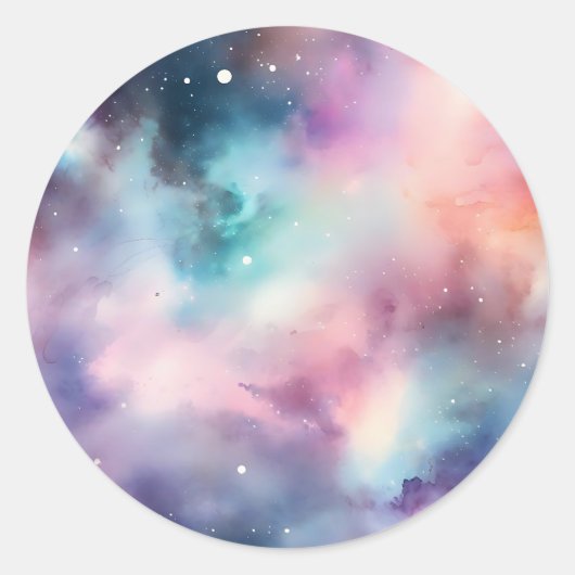 ETHERISCHE Waterverf Galaxy Dreamy Cosmic Ronde Sticker (Voorkant)