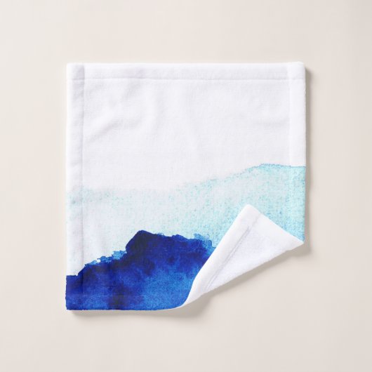 etherische Waterverf indigo blauw Bad Handdoek (Wasdoekje)