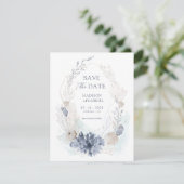 Etherische Waterverf Koraal Seashell Save The Date Kaart (Staand voorkant)