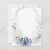 Etherische Waterverf Koraal Seashell Save The Date Kaart (Achterkant)