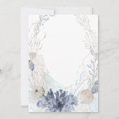 Etherische Waterverf Koraal Seashell Seaside Weddi Kaart (Achterkant)