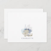 Etherische Waterverf Ocean Coral gepersonaliseerd Notitiekaartje (Voorkant / Achterkant)