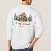 Etherische waterverf ontwerp peperkoek huis t-shirt (Achterkant)