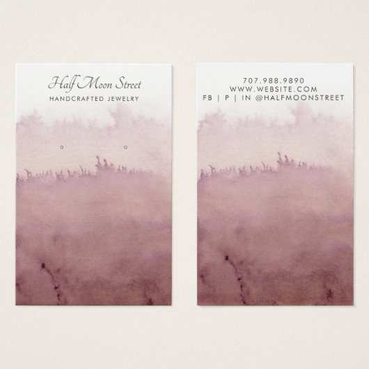 Etherische Waterverf Oorbel Sieraden Display Kaart (Voorkant /achterkant)