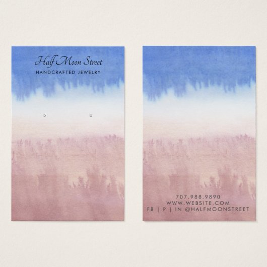 Etherische Waterverf Oorbel Sieraden Display Kaart (Voorkant /achterkant)