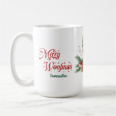 Etherische waterverf schattige corgi met kerstboog koffiemok (Links)