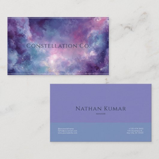 etherische Waterverf sterrenstelsel sterrenstof Visitekaartje (Voorkant / Achterkant)